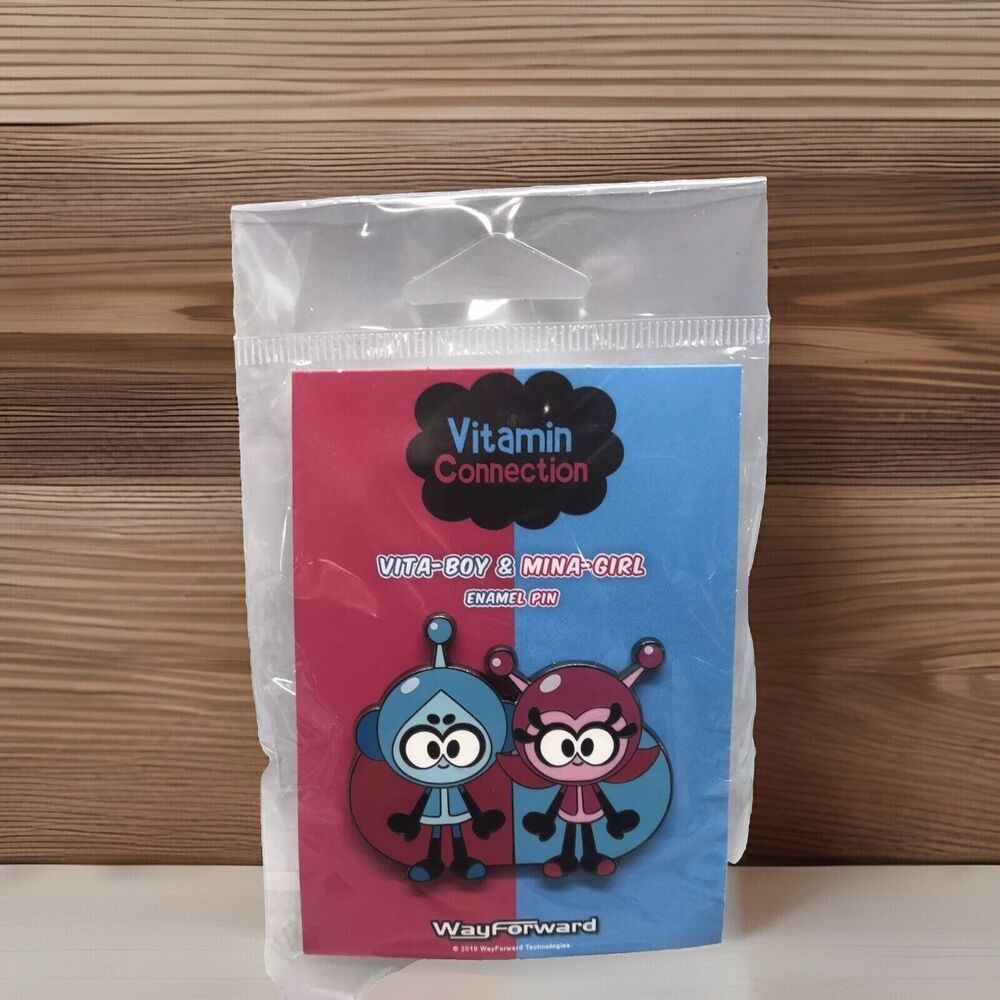 Vitamin Connection Vita-Boy Mina-Girl Enamel Pin Set WayForward PAX Limited Run